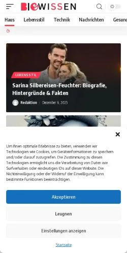 Anteprima del sito Bio Wissen, media di Austria per articoli sponsorizzati