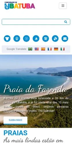 Anteprima del sito Curiosidades de Ubatuba, media di Brasile per articoli sponsorizzati