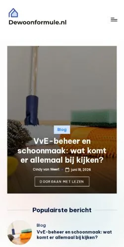 Aperçu du site Dewoonformule, média de Pays-Bas pour articles sponsorisés
