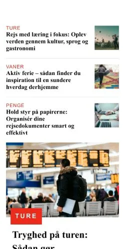 Anteprima del sito ferieturen.dk, media di Danimarca per articoli sponsorizzati