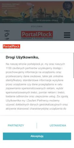Anteprima del sito Portal Płock, media di Polonia per articoli sponsorizzati