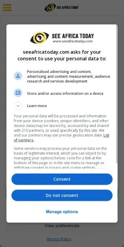 Anteprima del sito See Africa Today, media di Stati Uniti per articoli sponsorizzati