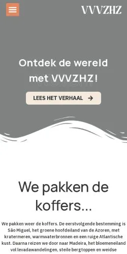 Anteprima del sito VVVZHZ Reizen, media di Paesi Bassi per articoli sponsorizzati