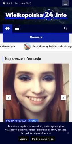 Podgląd witryny Wielkopolska24, medium z kraju Polska do artykułów sponsorowanych