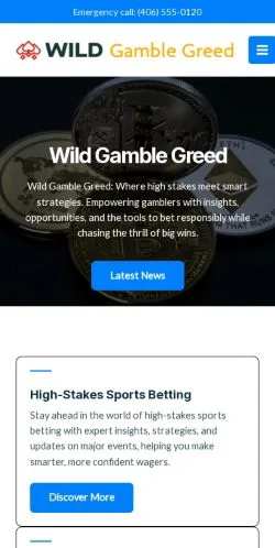 Podgląd witryny Wild Gamble Greed, medium z kraju Stany Zjednoczone do artykułów sponsorowanych