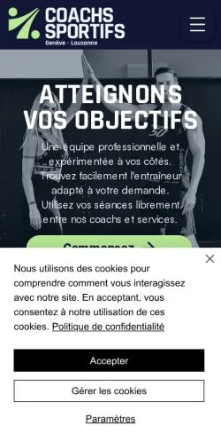 Vista previa del sitio Coach Sportif Genève, medio de Suiza para artículos patrocinados