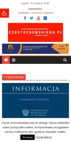 Anteprima del sito Częstochowskie24, media di Polonia per articoli sponsorizzati