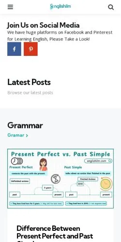 Anteprima del sito Englishilm, media di Stati Uniti per articoli sponsorizzati