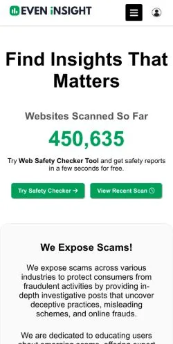Forhåndsvisning av nettstedet EvenInsight, medium fra USA for sponsede artikler
