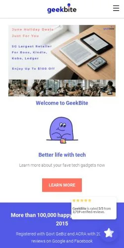 Vorschau der Website GeekBite, Medium aus Vereinigte Staaten für gesponserte Artikel