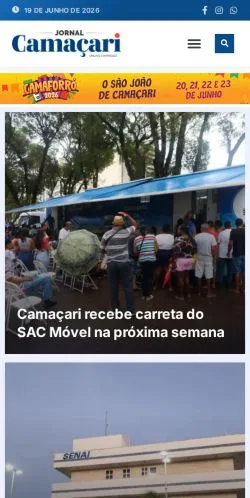 Podgląd witryny Jornal Camaçari, medium z kraju Brazylia do artykułów sponsorowanych