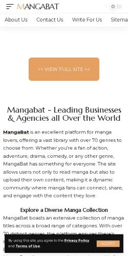 Anteprima del sito Mangabat, media di Stati Uniti per articoli sponsorizzati