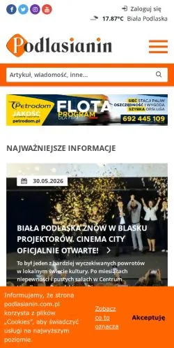 Anteprima del sito Podlasianin, media di Polonia per articoli sponsorizzati