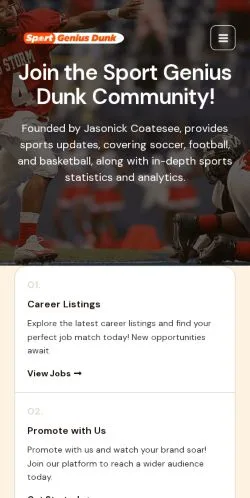 Anteprima del sito Sport Genius Dunk, media di Stati Uniti per articoli sponsorizzati
