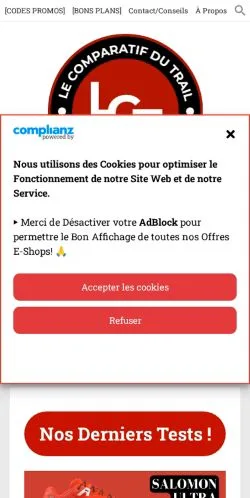 Anteprima del sito - Le Comparatif du Trail, media di Francia per articoli sponsorizzati