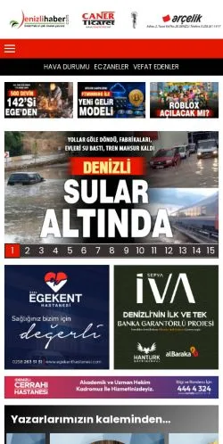 Anteprima del sito Denizli Haber, media di Turchia per articoli sponsorizzati