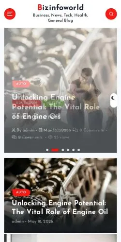 Pré-visualização do site Bizinfoworld, meio de Estados Unidos para artigos patrocinados