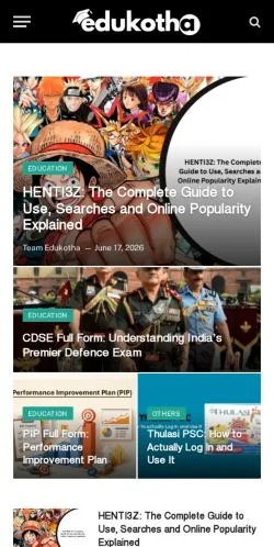 Pré-visualização do site Edukotha, meio de Estados Unidos para artigos patrocinados