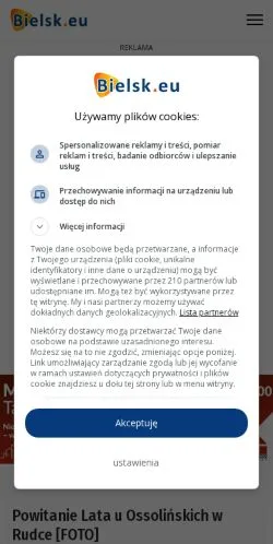 Anteprima del sito Wiadomości Bielsk Podlaski, media di Polonia per articoli sponsorizzati