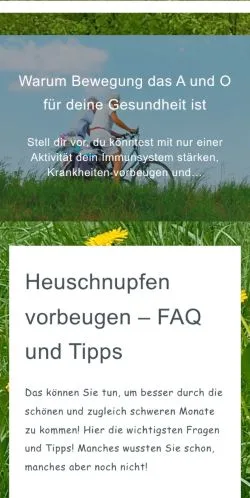 Anteprima del sito Heuschnupfen Vorbeugen, media di Germania per articoli sponsorizzati