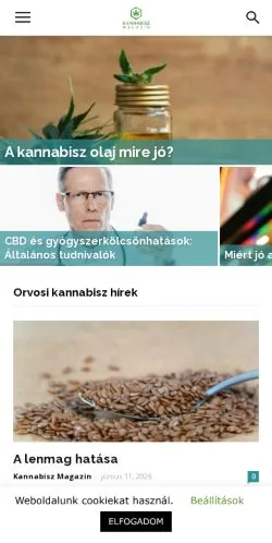 Anteprima del sito Kannabisz Magazin, media di Ungheria per articoli sponsorizzati