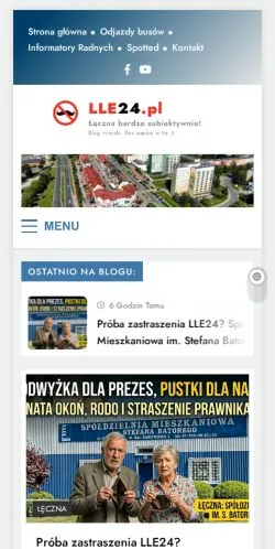 スポンサード記事向けのポーランドメディア、LLE24 Łęczna Subiektywnieのサイトプレビュー