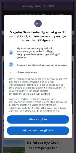 Pré-visualização do site Slagelse News, meio de Dinamarca para artigos patrocinados