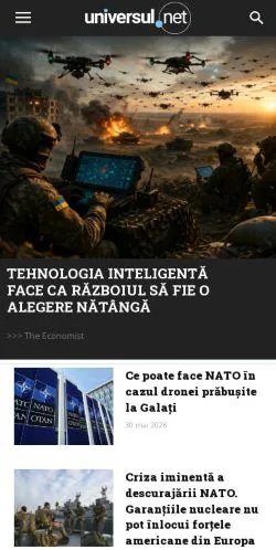 Podgląd witryny Universul, medium z kraju Rumunia do artykułów sponsorowanych