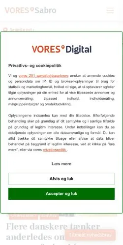 Podgląd witryny VORES Sabro, medium z kraju Dania do artykułów sponsorowanych