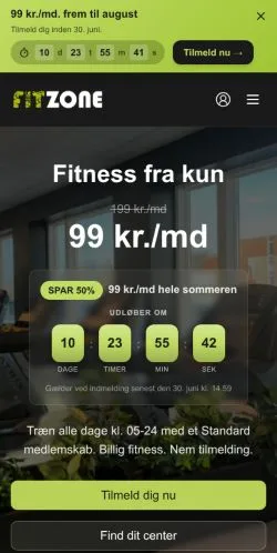 スポンサード記事向けのデンマークメディア、Fit Zoneのサイトプレビュー