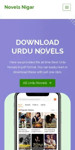 Podgląd witryny Urdu Novels Nigar, medium z kraju Stany Zjednoczone do artykułów sponsorowanych