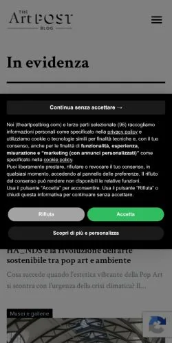 Anteprima del sito The Art Post Blog, media di Italia per articoli sponsorizzati