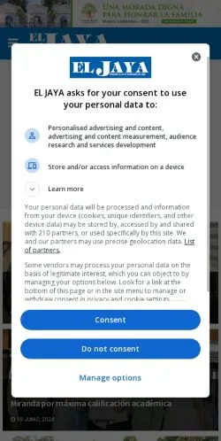 スポンサード記事向けのスペインメディア、EL JAYAのサイトプレビュー