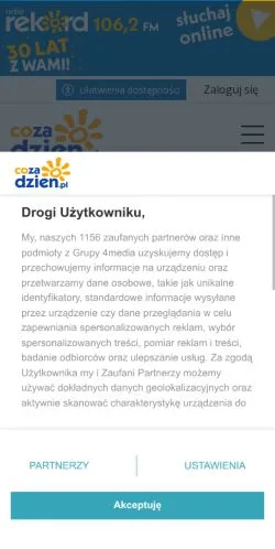 Podgląd witryny CoZaDzien.pl, medium z kraju Polska do artykułów sponsorowanych