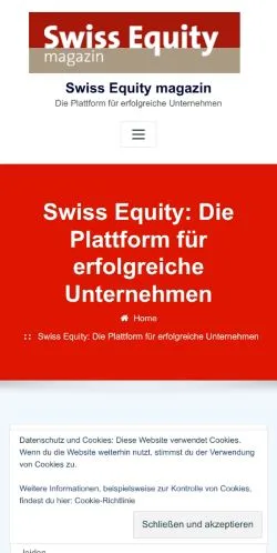 Anteprima del sito Swiss Equity Magazin, media di Svizzera per articoli sponsorizzati