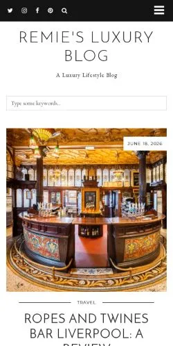Anteprima del sito Remie's Luxury Blog, media di Regno Unito per articoli sponsorizzati