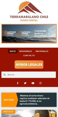 Anteprima del sito Tierramarillano, media di Spagna per articoli sponsorizzati