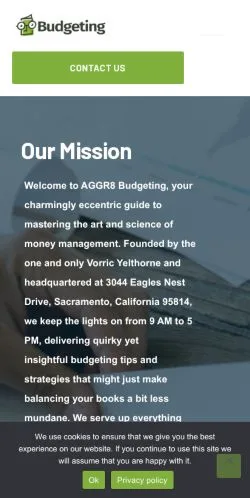 Anteprima del sito Aggr8 Budgeting, media di Stati Uniti per articoli sponsorizzati