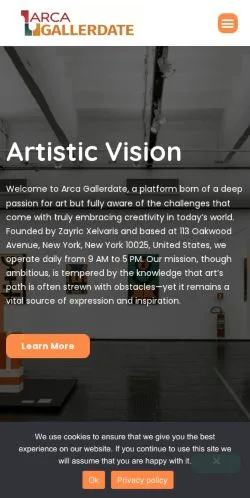 Aperçu du site Arca Galler Date, média de États-Unis pour articles sponsorisés