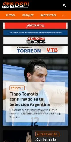 Vista previa del sitio Diario Sports, medio de Argentina para artículos patrocinados