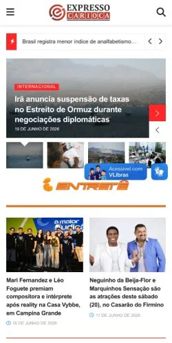 스폰서 기사용 브라질 매체 Jornal Expresso Carioca 사이트 미리보기
