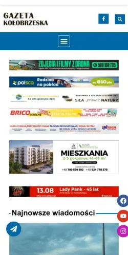 Anteprima del sito Gazeta Kołobrzeska, media di Polonia per articoli sponsorizzati