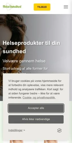 Anteprima del sito Helsesundhed, media di Danimarca per articoli sponsorizzati