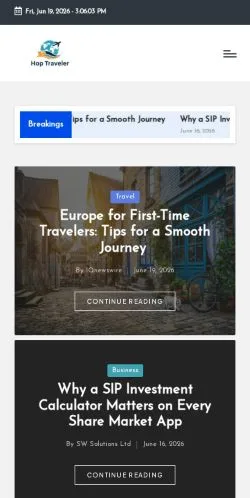 스폰서 기사용 미국 매체 Hoptraveler Luxury Lifestyle 사이트 미리보기