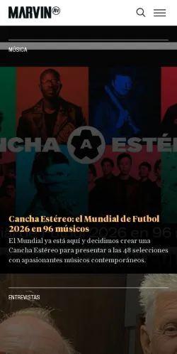 Aperçu du site Revista Marvin, média de Mexique pour articles sponsorisés