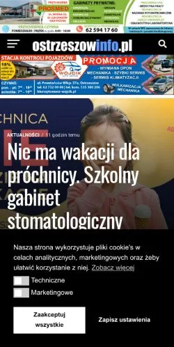 스폰서 기사용 폴란드 매체 Ostrzeszów INFO 사이트 미리보기