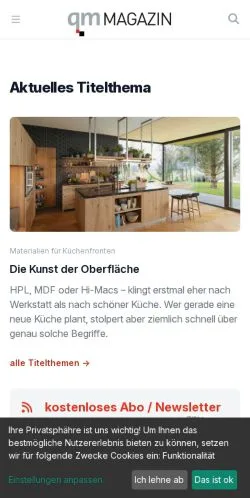 스폰서 기사용 독일 매체 qm Magazin 사이트 미리보기