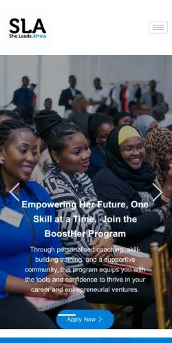 Anteprima del sito She Leads Africa, media di Stati Uniti per articoli sponsorizzati