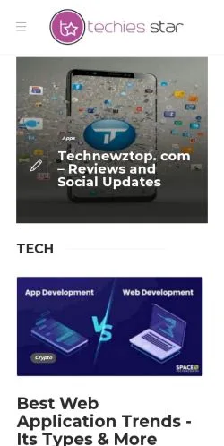 Sponsorlu makaleler için Amerika Birleşik Devletleri medyası Techies Star sitesinin önizlemesi