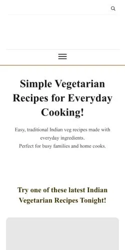 Podgląd witryny Quick Indian Vegetarian Recipes, medium z kraju Wielka Brytania do artykułów sponsorowanych